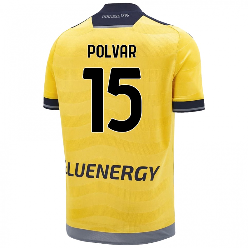 Uomo Maglia Francesco Polvar #15 Oro Kit Gara Away 2024/25 Maglietta