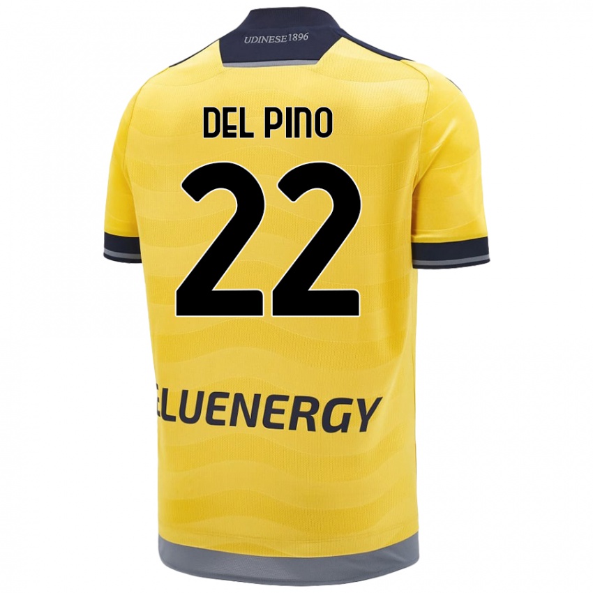 Uomo Maglia Lorenzo Del Pino #22 Oro Kit Gara Away 2024/25 Maglietta