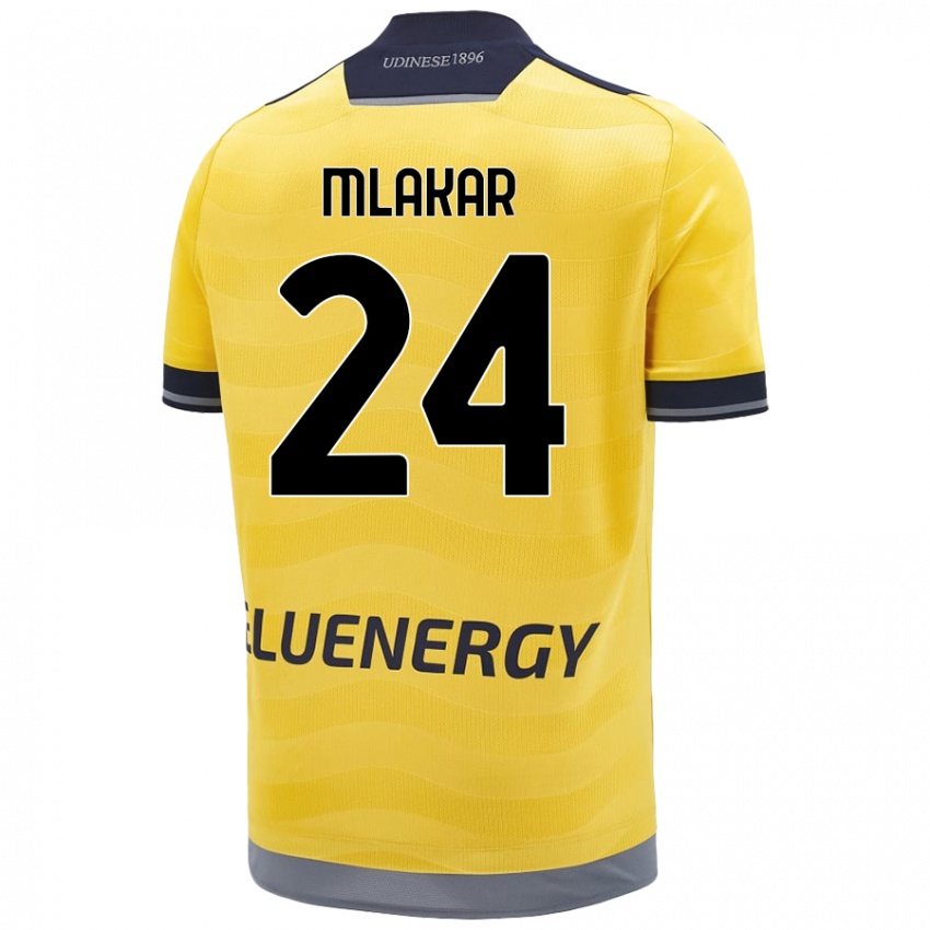 Uomo Maglia Lorenzo Mlakar #24 Oro Kit Gara Away 2024/25 Maglietta