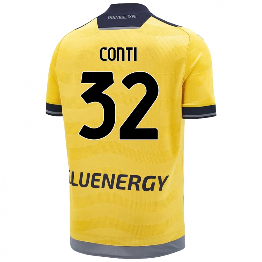 Uomo Maglia Manuel Conti #32 Oro Kit Gara Away 2024/25 Maglietta