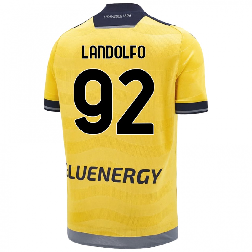 Uomo Maglia Tommaso Landolfo #92 Oro Kit Gara Away 2024/25 Maglietta