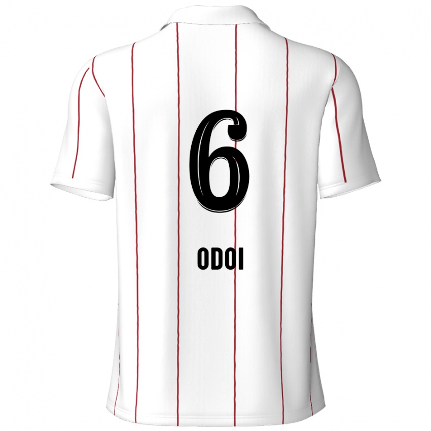 Uomo Maglia Denis Odoi #6 Bianco Nero Kit Gara Away 2024/25 Maglietta