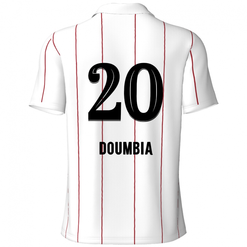 Uomo Maglia Mahamadou Doumbia #20 Bianco Nero Kit Gara Away 2024/25 Maglietta