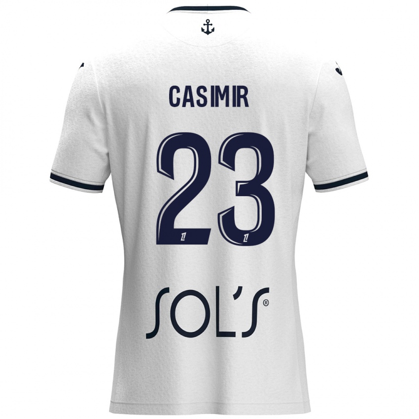 Uomo Maglia Josué Casimir #23 Bianco Blu Scuro Kit Gara Away 2024/25 Maglietta