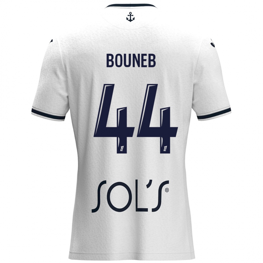 Uomo Maglia Ismaïl Bouneb #44 Bianco Blu Scuro Kit Gara Away 2024/25 Maglietta