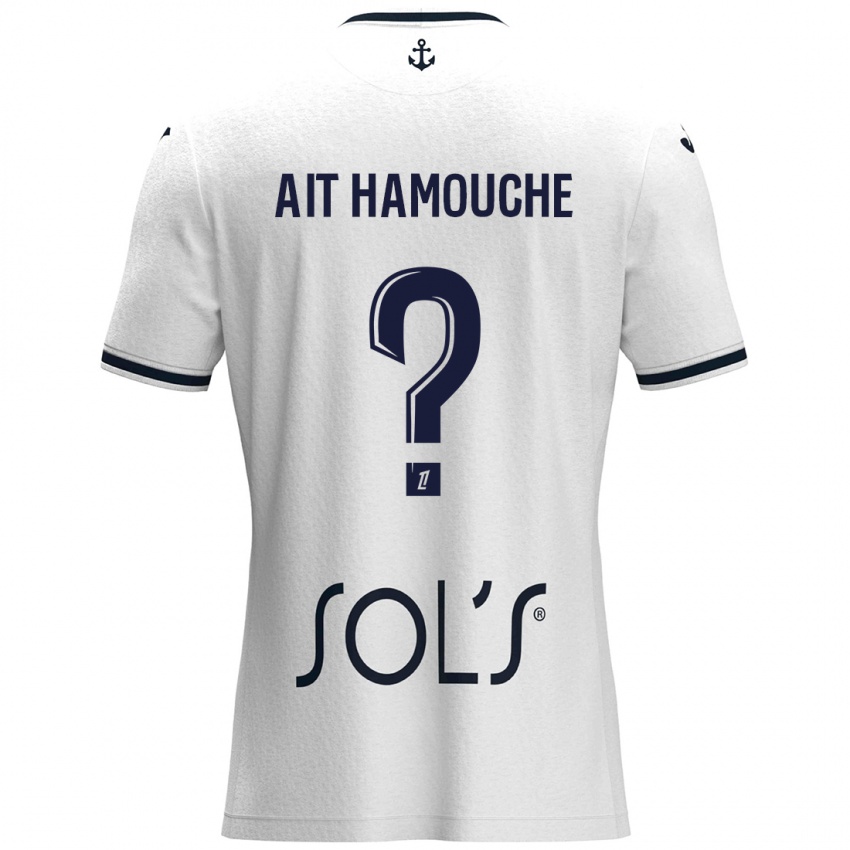 Uomo Maglia Massyl Ait Hamouche #0 Bianco Blu Scuro Kit Gara Away 2024/25 Maglietta