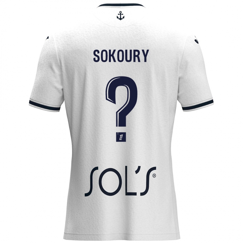 Uomo Maglia Junior Sokoury #0 Bianco Blu Scuro Kit Gara Away 2024/25 Maglietta