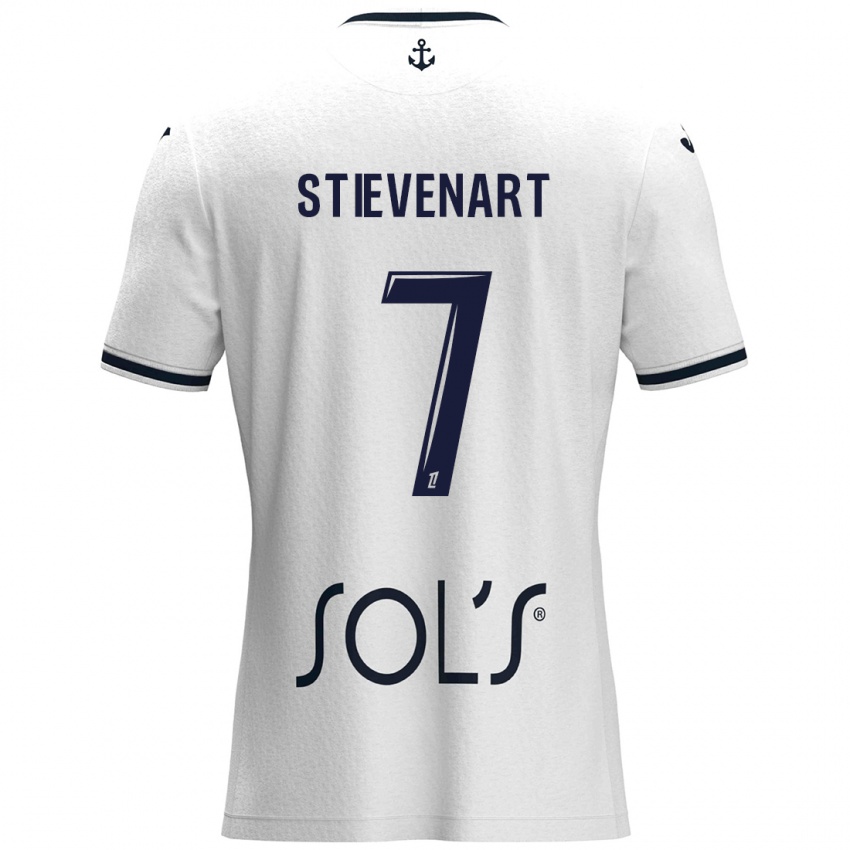 Uomo Maglia Zoé Stievenart #7 Bianco Blu Scuro Kit Gara Away 2024/25 Maglietta