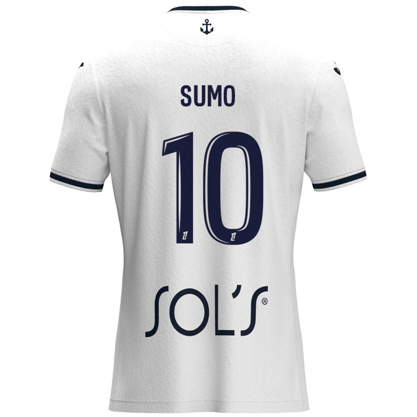 Uomo Maglia Eva Sumo #10 Bianco Blu Scuro Kit Gara Away 2024/25 Maglietta