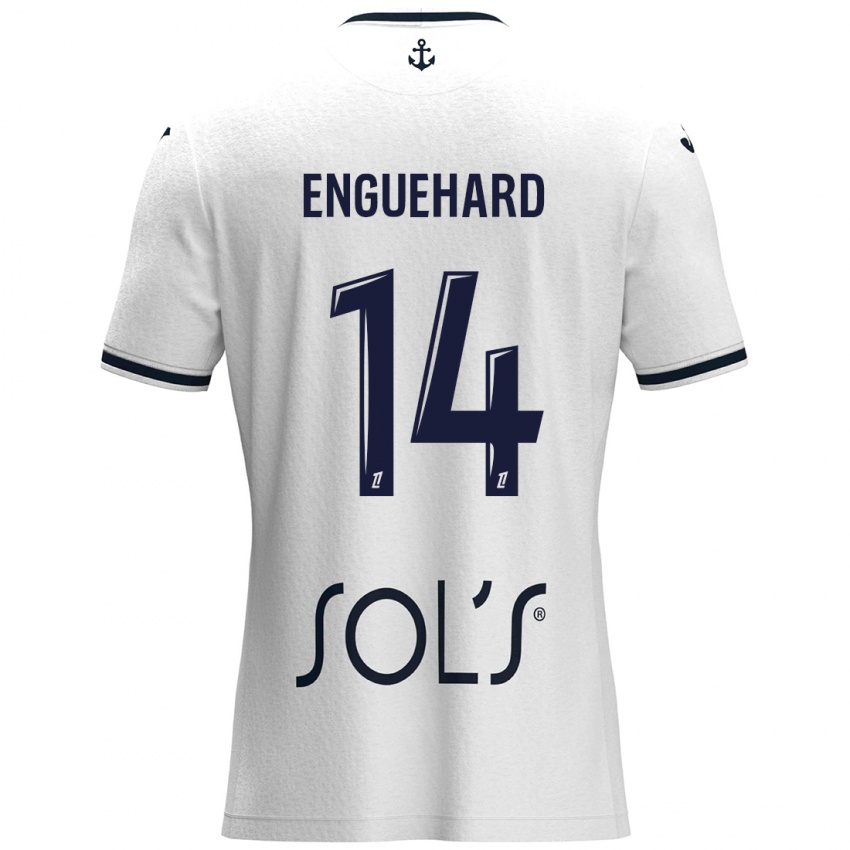 Uomo Maglia Romane Enguehard #14 Bianco Blu Scuro Kit Gara Away 2024/25 Maglietta