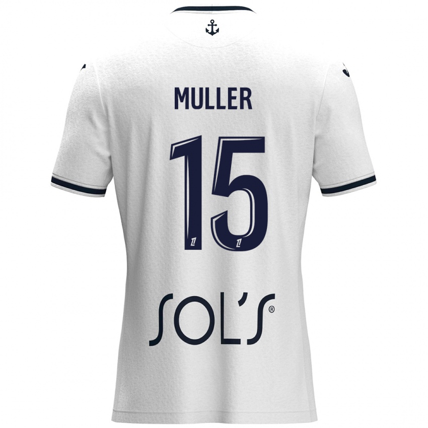 Uomo Maglia Laura Muller #15 Bianco Blu Scuro Kit Gara Away 2024/25 Maglietta