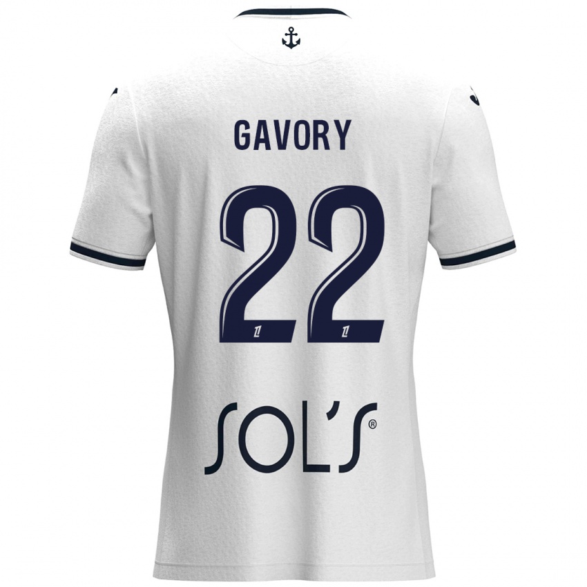 Uomo Maglia Christy Gavory #22 Bianco Blu Scuro Kit Gara Away 2024/25 Maglietta