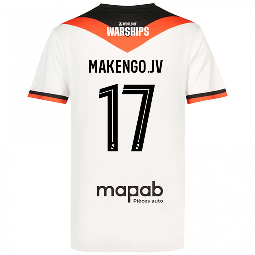 Uomo Maglia Jean-Victor Makengo #17 Bianco Kit Gara Away 2024/25 Maglietta