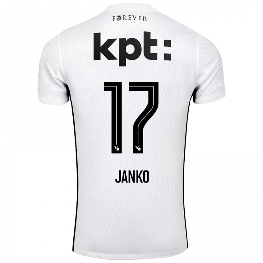 Uomo Maglia Saidy Janko #17 Bianco Nero Kit Gara Away 2024/25 Maglietta