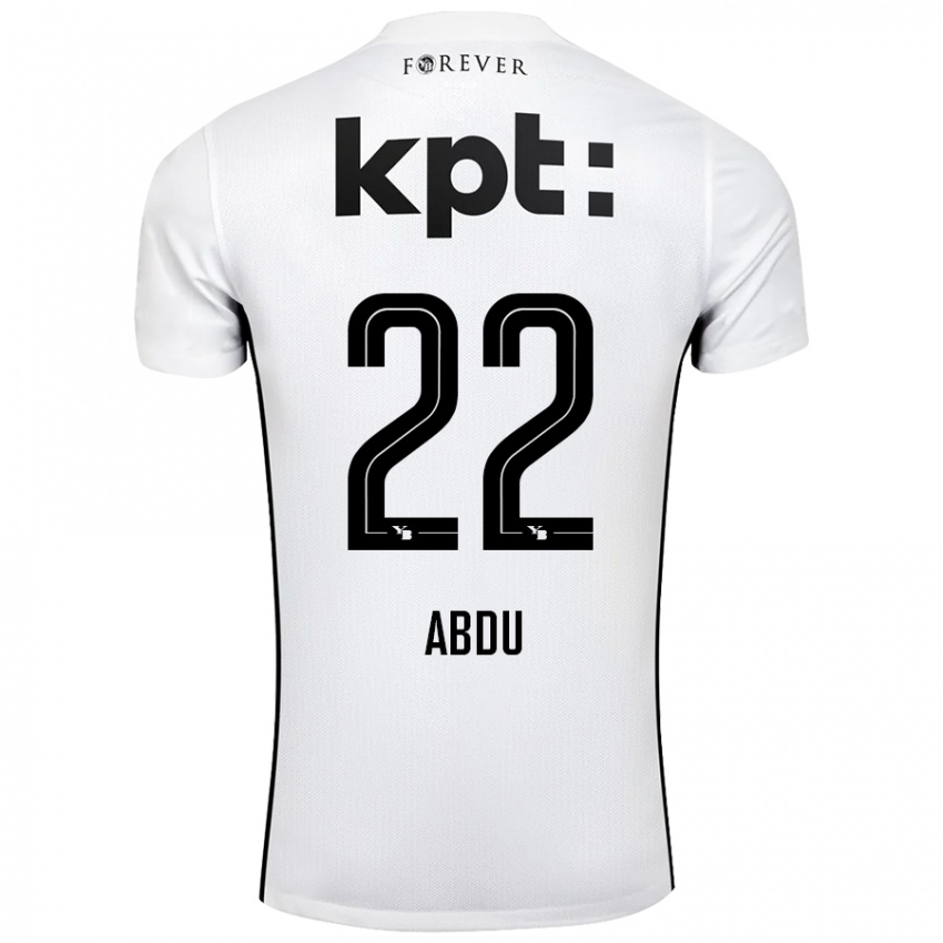 Uomo Maglia Abdu Conté #22 Bianco Nero Kit Gara Away 2024/25 Maglietta