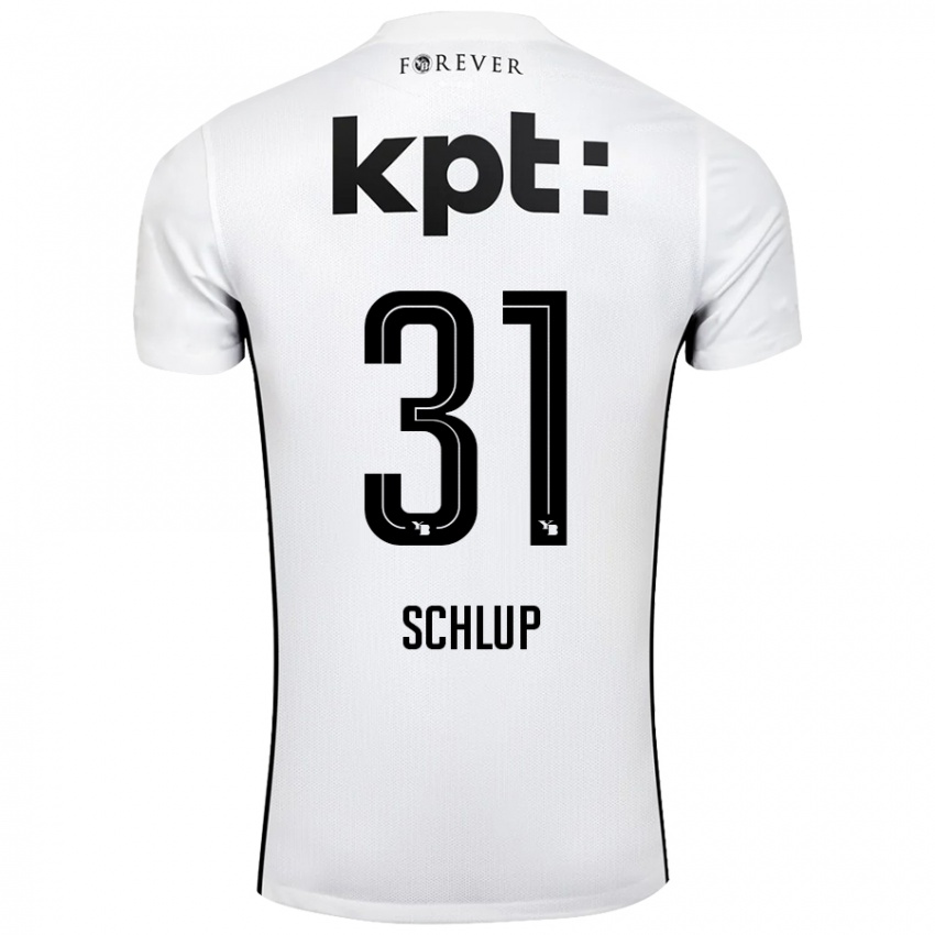 Uomo Maglia Giulia Schlup #31 Bianco Nero Kit Gara Away 2024/25 Maglietta