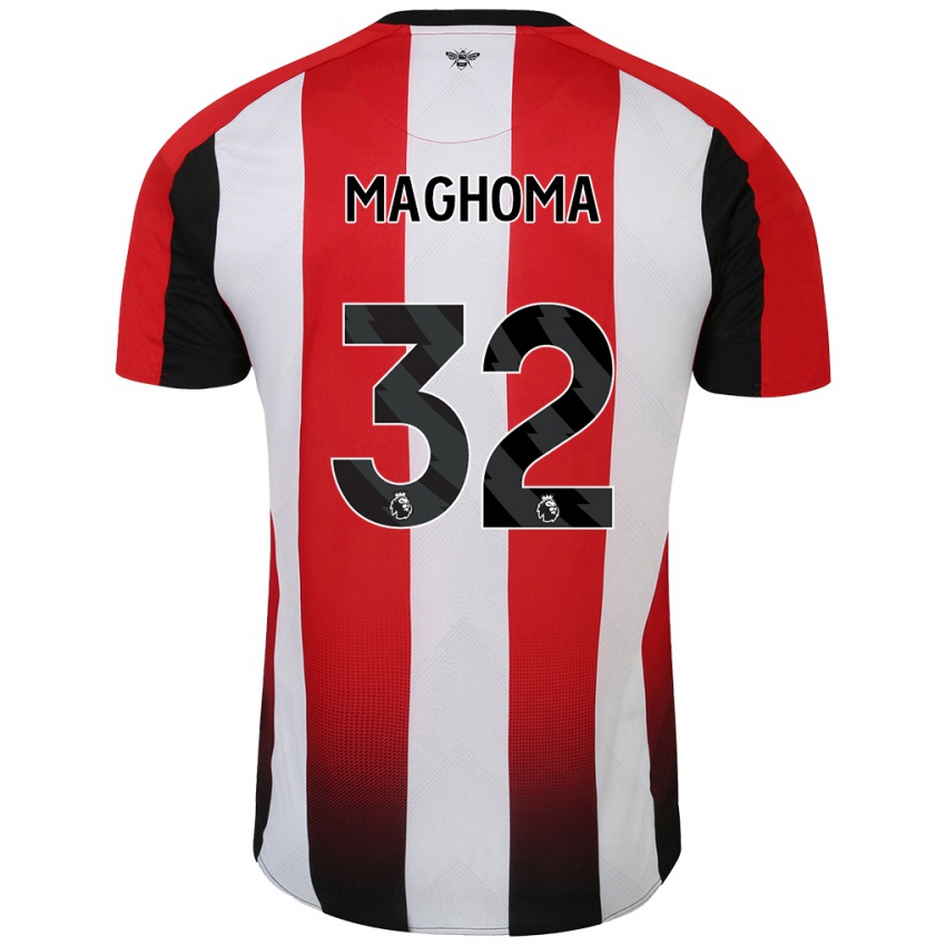 Donna Maglia Paris Maghoma #32 Rosso Bianco Kit Gara Home 2024/25 Maglietta