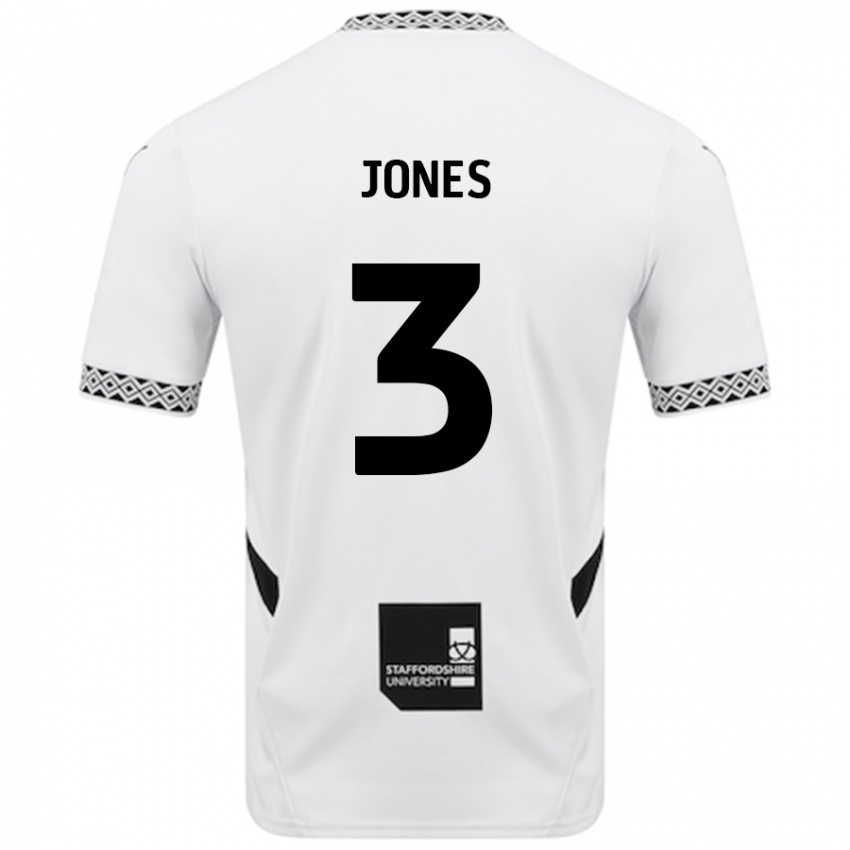 Donna Maglia Dan Jones #3 Bianco Kit Gara Home 2024/25 Maglietta