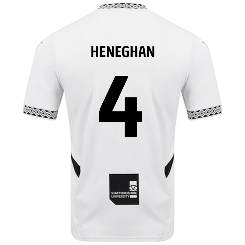 Donna Maglia Ben Heneghan #4 Bianco Kit Gara Home 2024/25 Maglietta