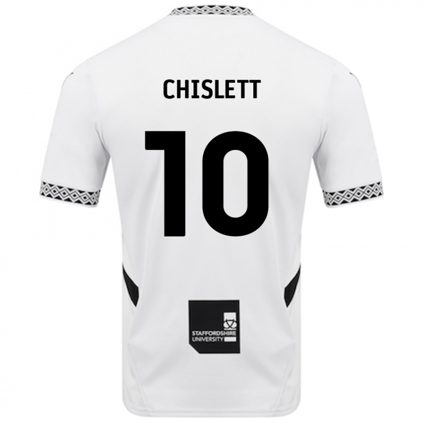 Donna Maglia Ethan Chislett #10 Bianco Kit Gara Home 2024/25 Maglietta