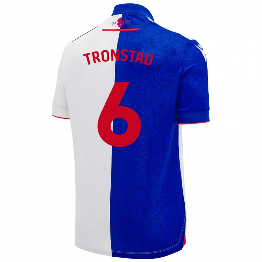 Donna Maglia Sondre Tronstad #6 Azzurro Bianco Kit Gara Home 2024/25 Maglietta