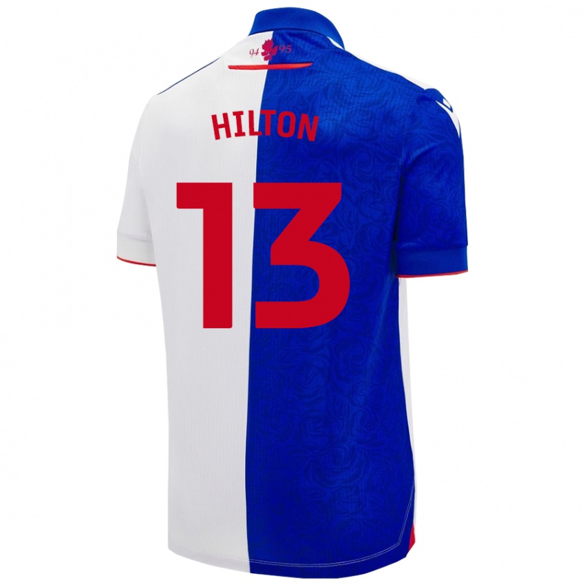 Donna Maglia Joe Hilton #13 Azzurro Bianco Kit Gara Home 2024/25 Maglietta