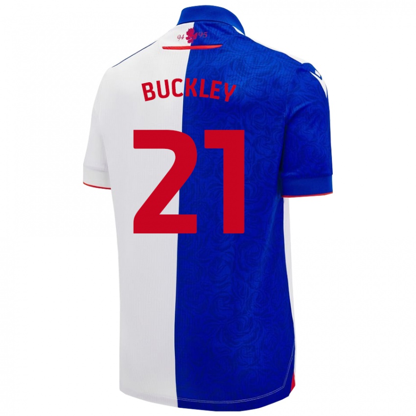 Donna Maglia John Buckley #21 Azzurro Bianco Kit Gara Home 2024/25 Maglietta