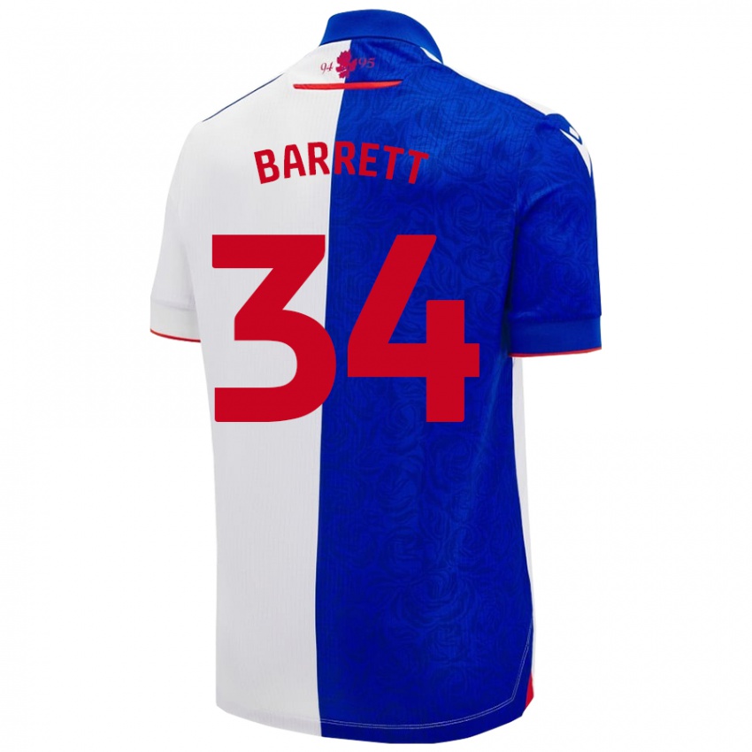 Donna Maglia Jack Barrett #34 Azzurro Bianco Kit Gara Home 2024/25 Maglietta