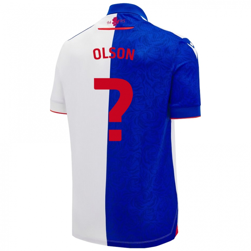 Donna Maglia Charlie Olson #0 Azzurro Bianco Kit Gara Home 2024/25 Maglietta