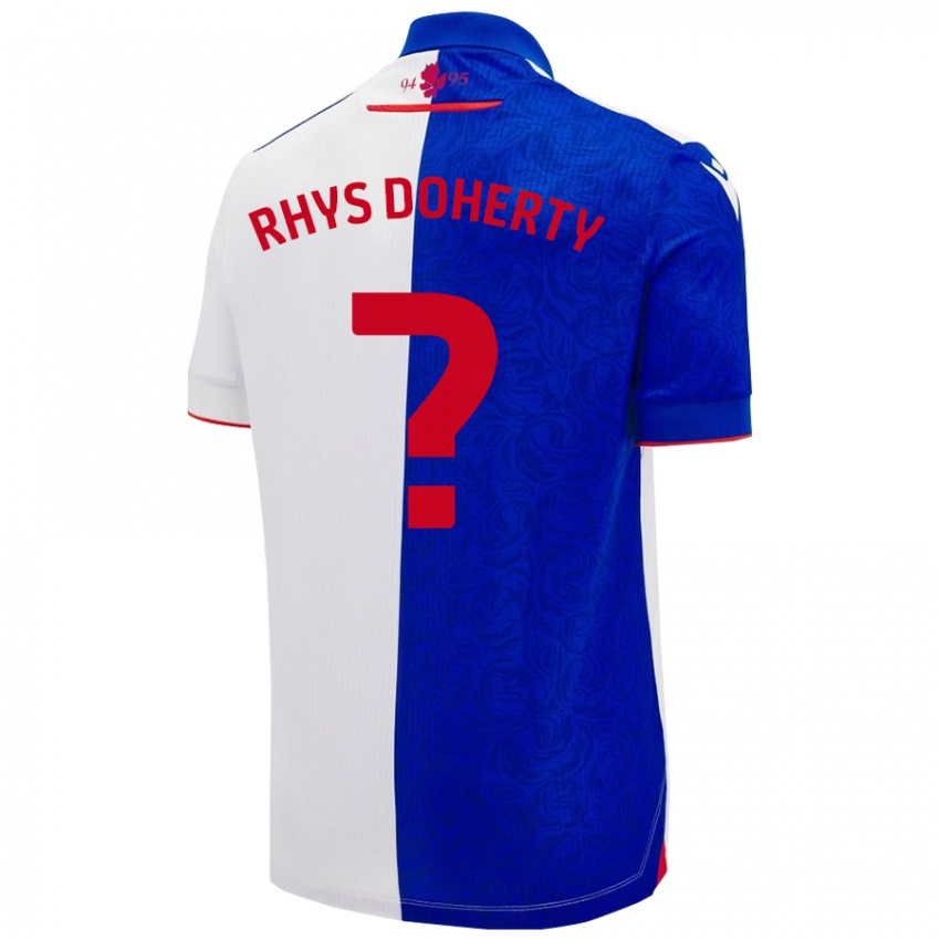 Donna Maglia Rhys Doherty #0 Azzurro Bianco Kit Gara Home 2024/25 Maglietta