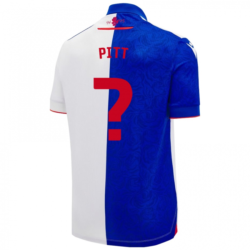 Donna Maglia Theo Pitt #0 Azzurro Bianco Kit Gara Home 2024/25 Maglietta