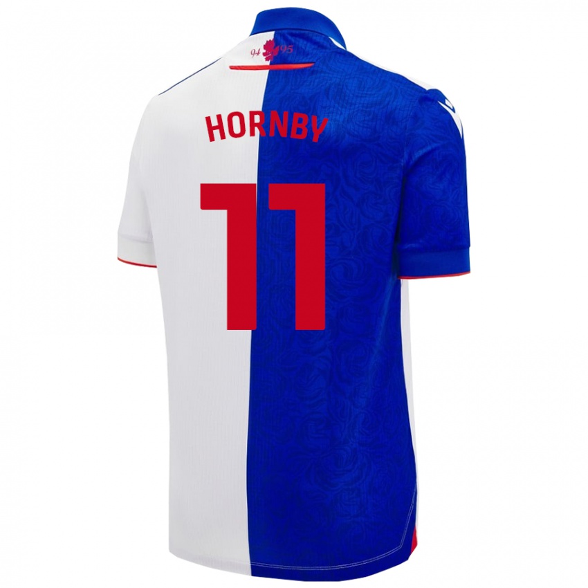 Donna Maglia Megan Hornby #11 Azzurro Bianco Kit Gara Home 2024/25 Maglietta