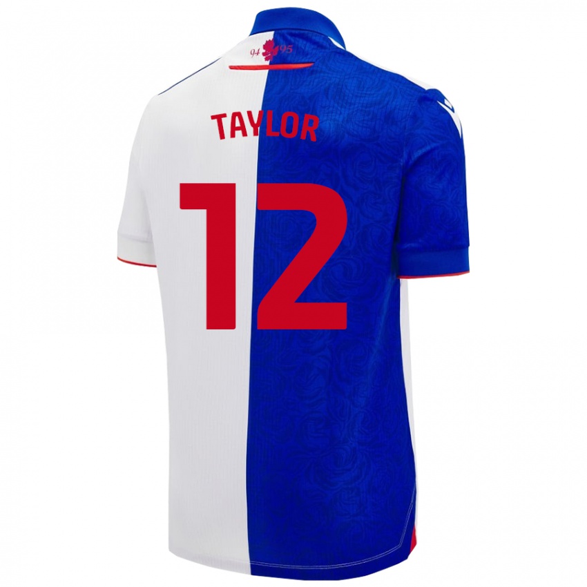 Donna Maglia Emma Taylor #12 Azzurro Bianco Kit Gara Home 2024/25 Maglietta