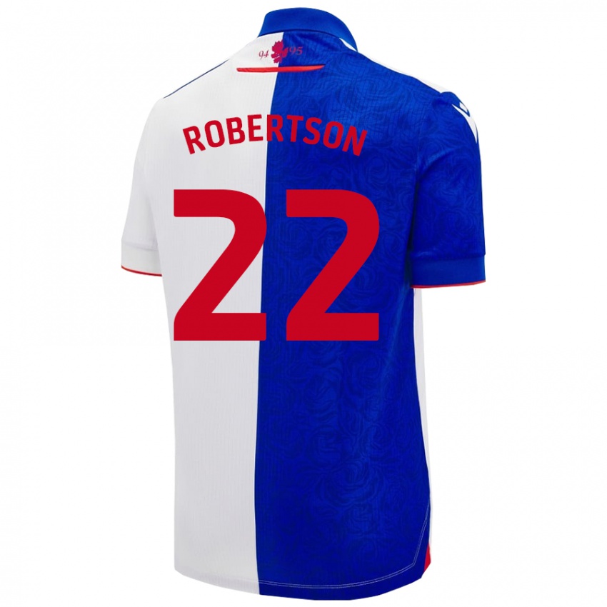 Donna Maglia Millie Robertson #22 Azzurro Bianco Kit Gara Home 2024/25 Maglietta