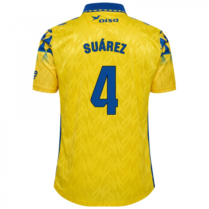 Donna Maglia Alex Suárez #4 Giallo Blu Kit Gara Home 2024/25 Maglietta