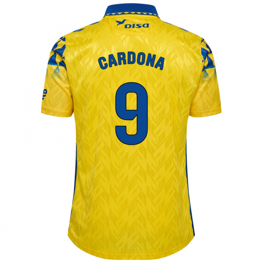 Donna Maglia Marc Cardona #9 Giallo Blu Kit Gara Home 2024/25 Maglietta