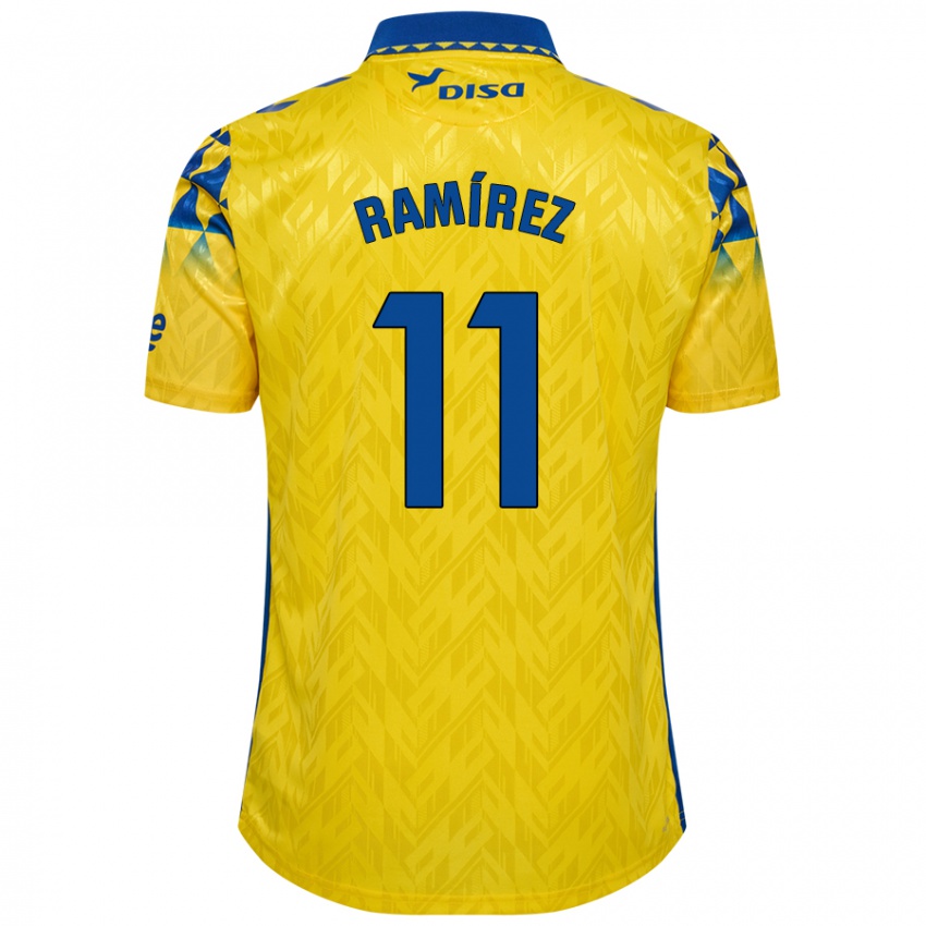 Donna Maglia Benito Ramírez #11 Giallo Blu Kit Gara Home 2024/25 Maglietta