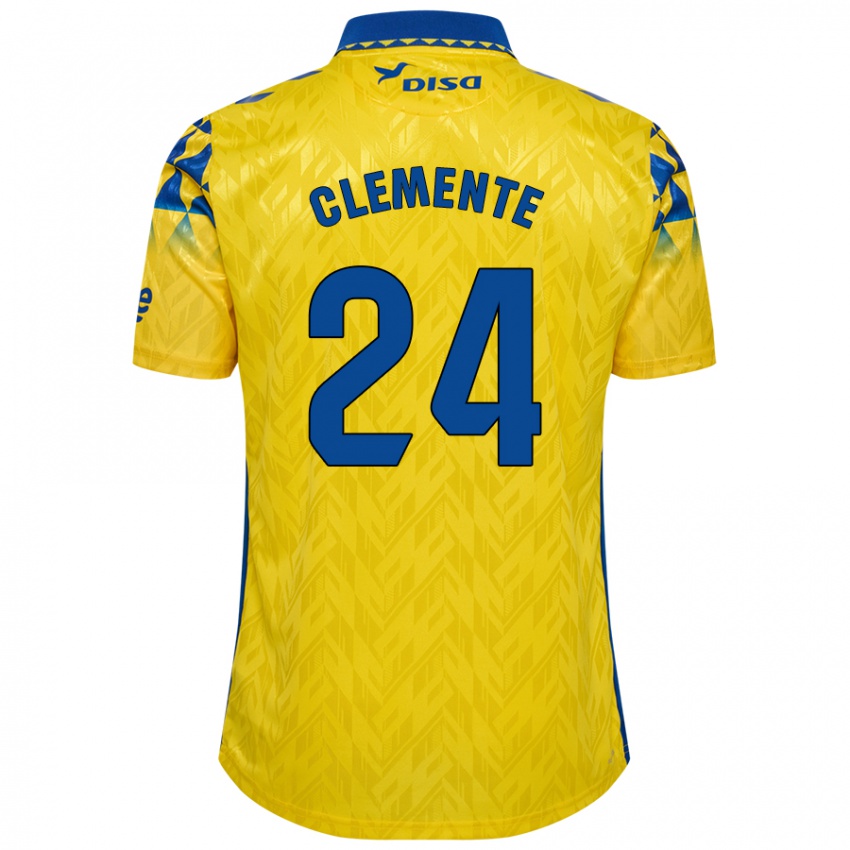 Donna Maglia Enrique Clemente #24 Giallo Blu Kit Gara Home 2024/25 Maglietta