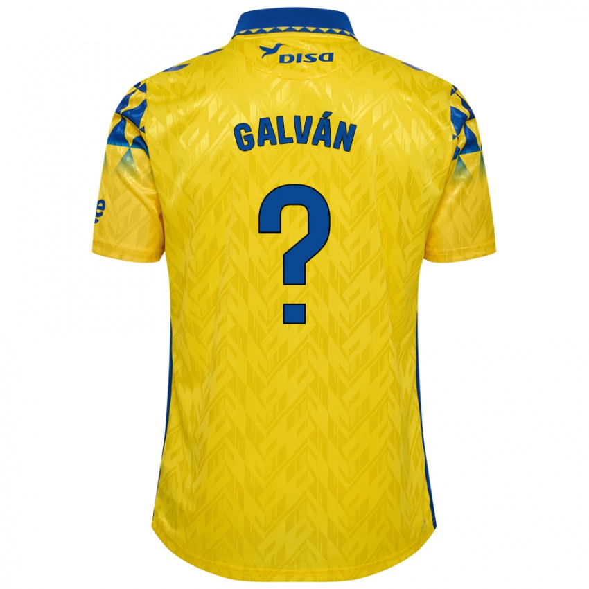 Donna Maglia Carlos Galván #0 Giallo Blu Kit Gara Home 2024/25 Maglietta