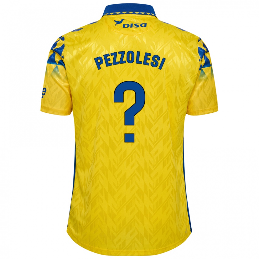 Donna Maglia Valentín Pezzolesi #0 Giallo Blu Kit Gara Home 2024/25 Maglietta