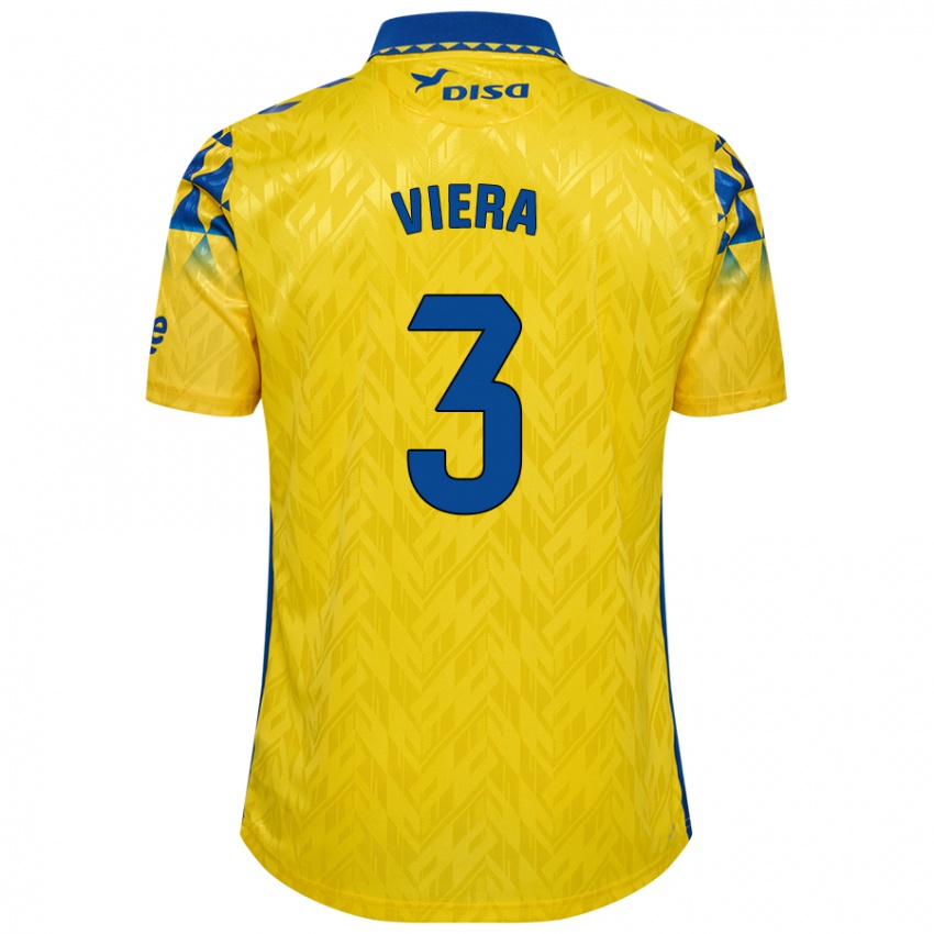 Donna Maglia Óliver Viera #3 Giallo Blu Kit Gara Home 2024/25 Maglietta