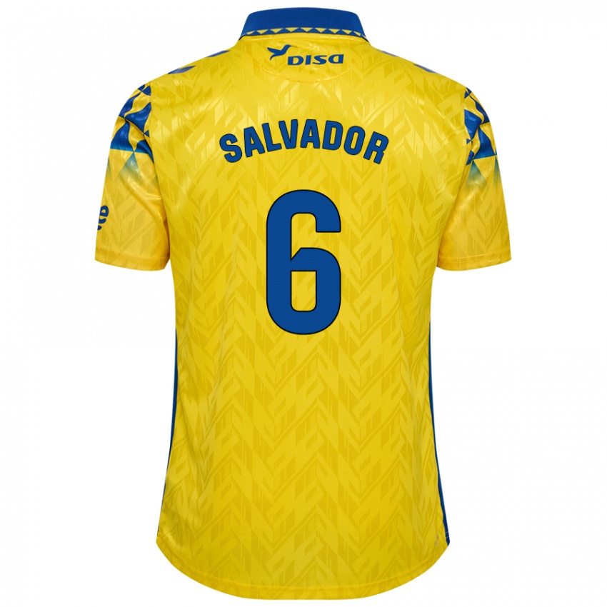 Donna Maglia Pol Salvador #6 Giallo Blu Kit Gara Home 2024/25 Maglietta