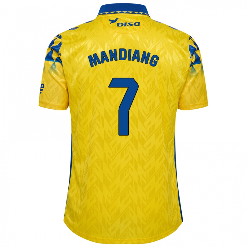 Donna Maglia Saliou Mandiang #7 Giallo Blu Kit Gara Home 2024/25 Maglietta