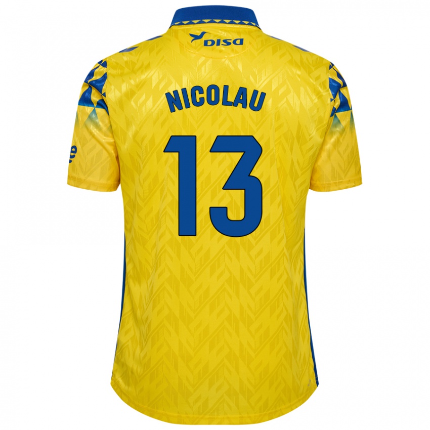 Donna Maglia Nacho Nicolau #13 Giallo Blu Kit Gara Home 2024/25 Maglietta