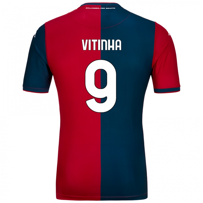 Donna Maglia Vitinha #9 Rosso Blu Scuro Kit Gara Home 2024/25 Maglietta