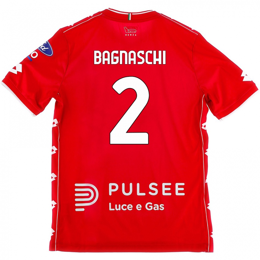 Donna Maglia Alessandro Bagnaschi #2 Rosso Bianco Kit Gara Home 2024/25 Maglietta