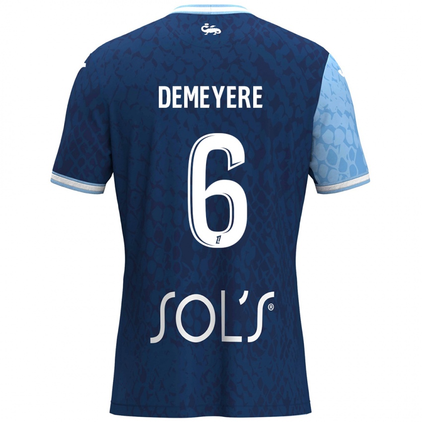 Donna Maglia Silke Demeyere #6 Azzurro Blu Scuro Kit Gara Home 2024/25 Maglietta