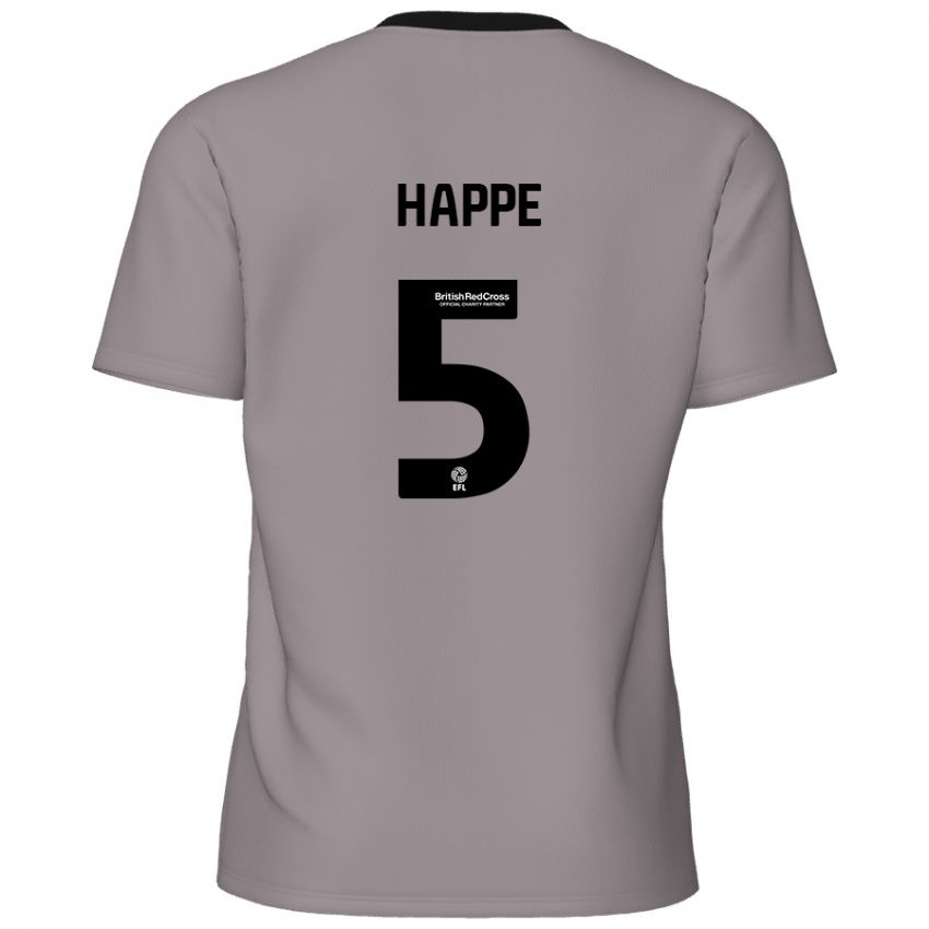 Donna Maglia Dan Happe #5 Grigio Kit Gara Away 2024/25 Maglietta