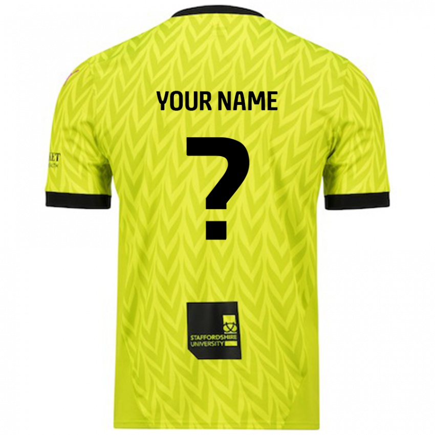 Donna Maglia Il Tuo Nome #0 Verde Fluorescente Kit Gara Away 2024/25 Maglietta