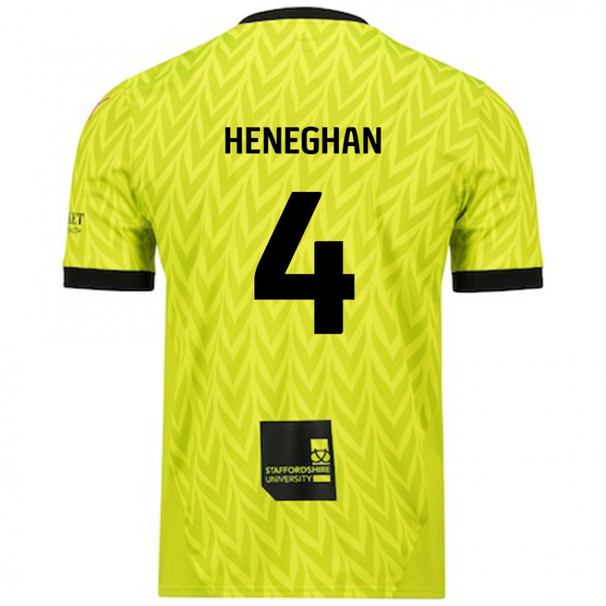 Donna Maglia Ben Heneghan #4 Verde Fluorescente Kit Gara Away 2024/25 Maglietta